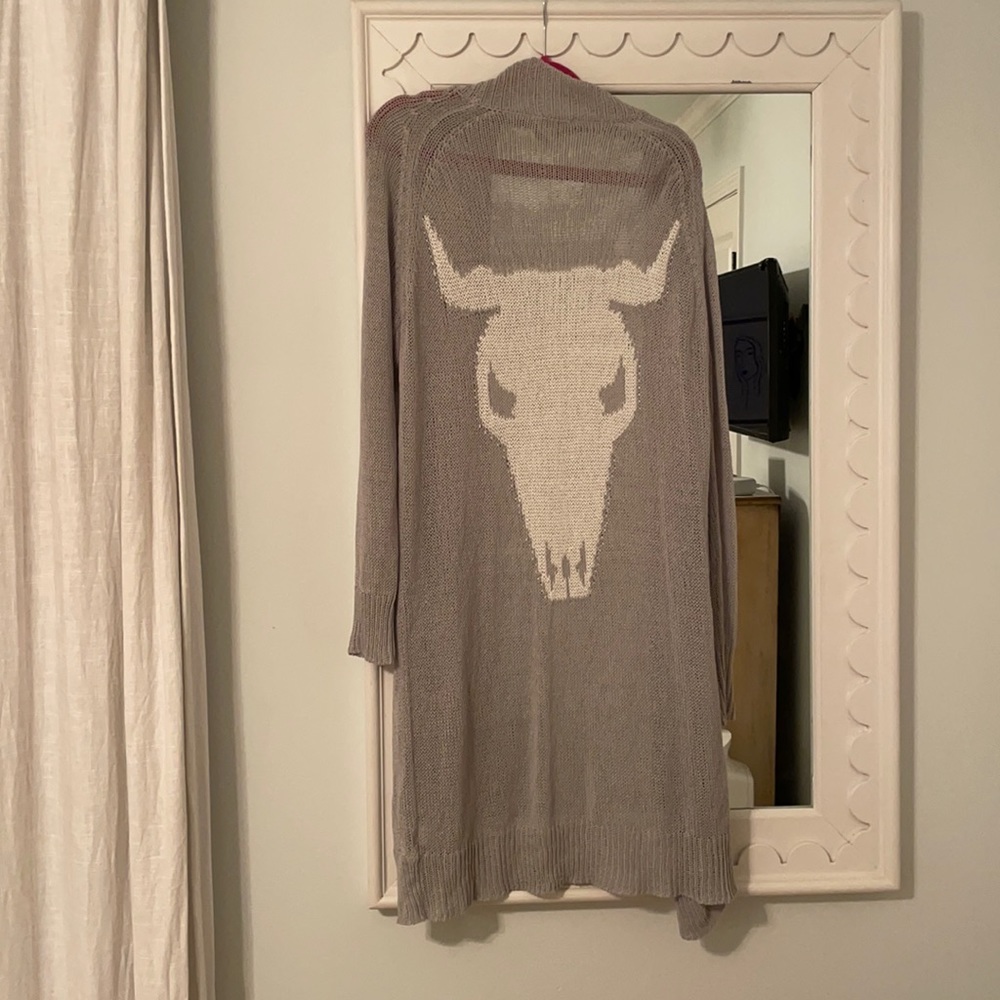 Show me Your Mumu Cow skull cardigan